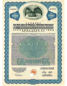 1926 - THE FREE STATE OF PRUSSIA 6,5% SINKING FUND BOND...