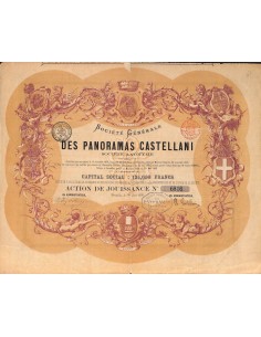 SOCIETE' GENERALE DES PANORAMAS CASTELLANI - 1 ACTION - BRUXELLES 1880