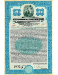 1929 - KINGDOM OF ROUMANIA MONOPOLIES INSTITUTE GOLD BOND