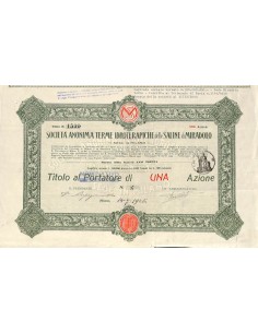 SOC. ANON. TERME IDROTERAPICHE DELLE SALINE DI MIRADOLO - UNA AZIONE MILANO 1925