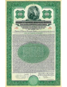 1929 - KINGDOM OF ROUMANIA MONOPOLIES INSTITUTE