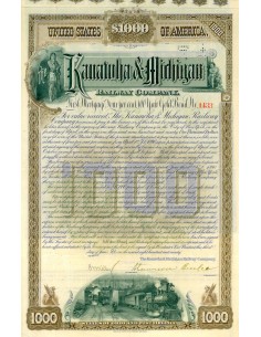 1890 - THE KANAWHA & MICHIGAN RAILWAY COMPANY  $ 1.000