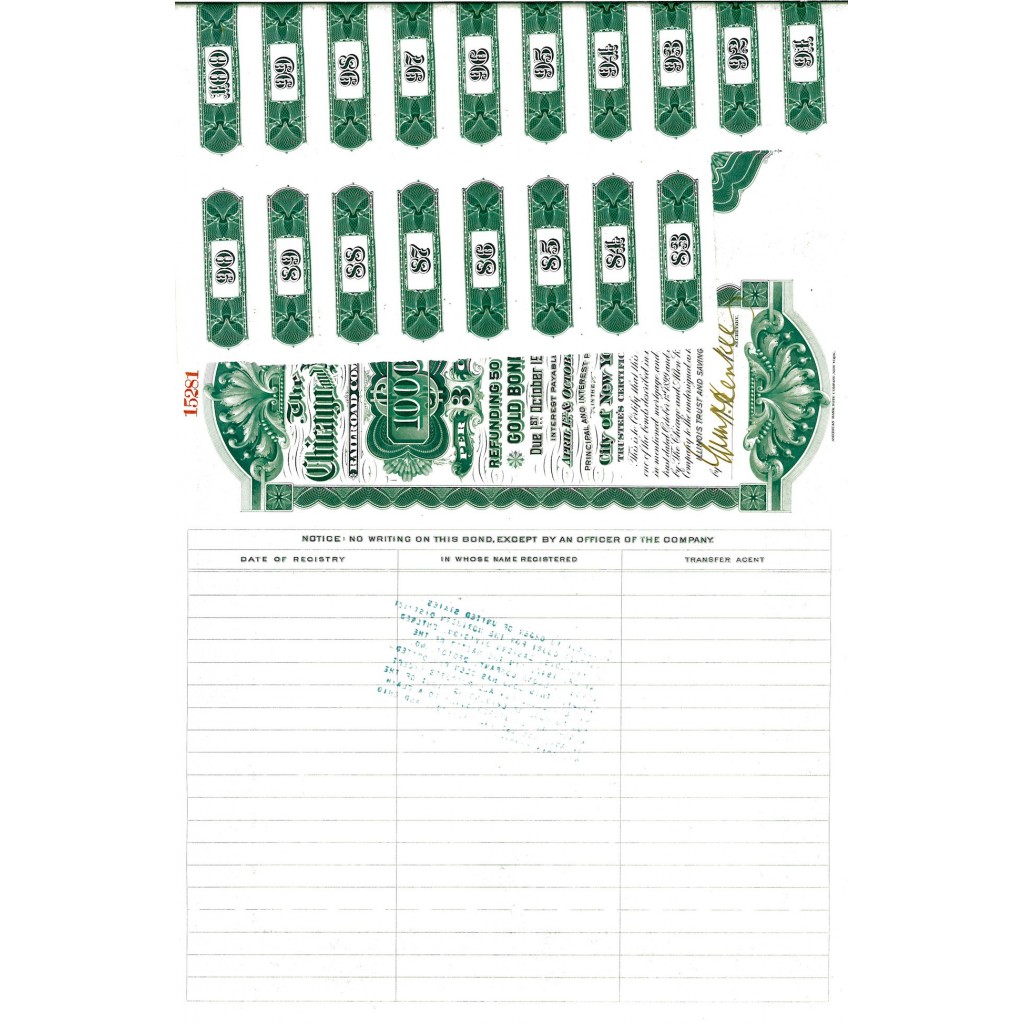 1899 - THE CHICAGO AND ALTON RAILROAD COMPANY $...