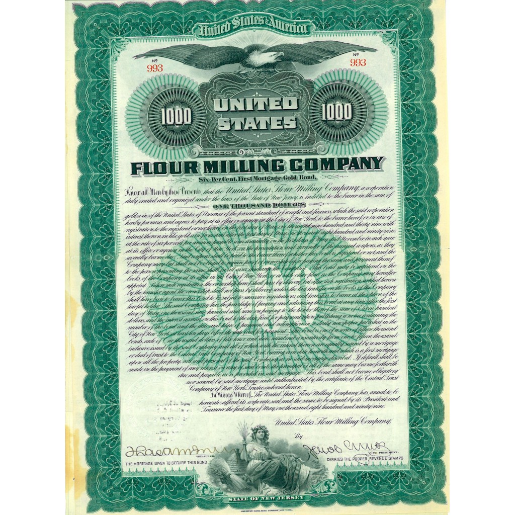1899 - UNITED STATES FLOUR MILLING COMPANY $ 1.000