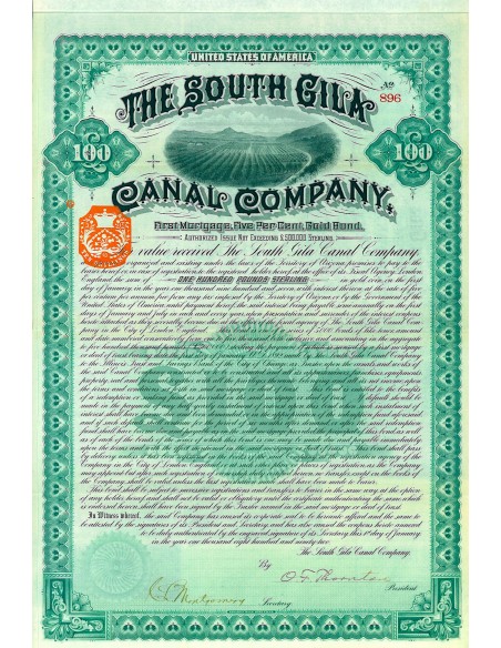1907 - THE SOUTH GILA CANAL COMPANY  $ 100