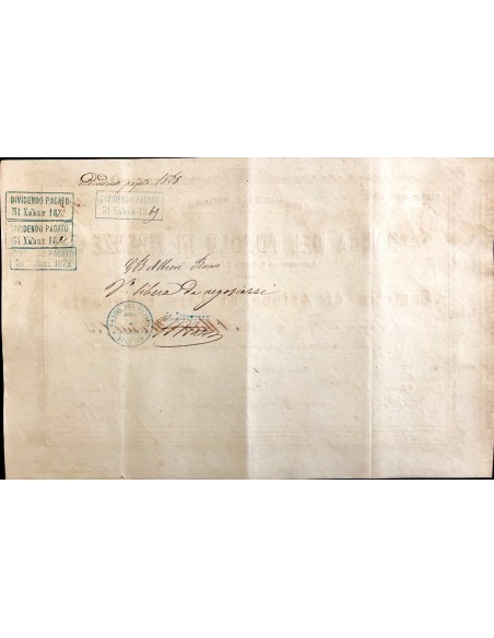 1868 - BANCA DEL POPOLO IN FIRENZE 22° SERIE