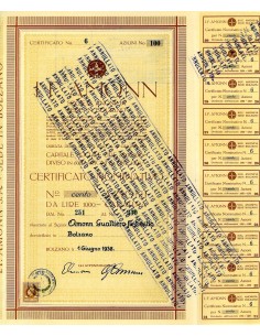 1938 - J.F. AMMON 100 AZIONI - BOLZANO