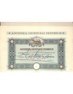 ANONIMA GIORNALI EDITRICE - UNA AZIONE ROMA 1930