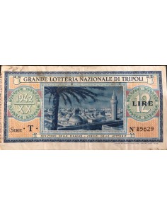 1942 - GRANDE LOTTERIA NAZIONALE DI TRIPOLI LIRE 12 SERIE...