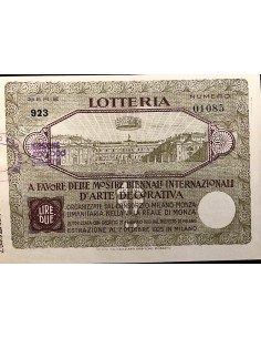 1925 - LOTTERIA A FAVORE DELLE MOSTRE BIENNALI...