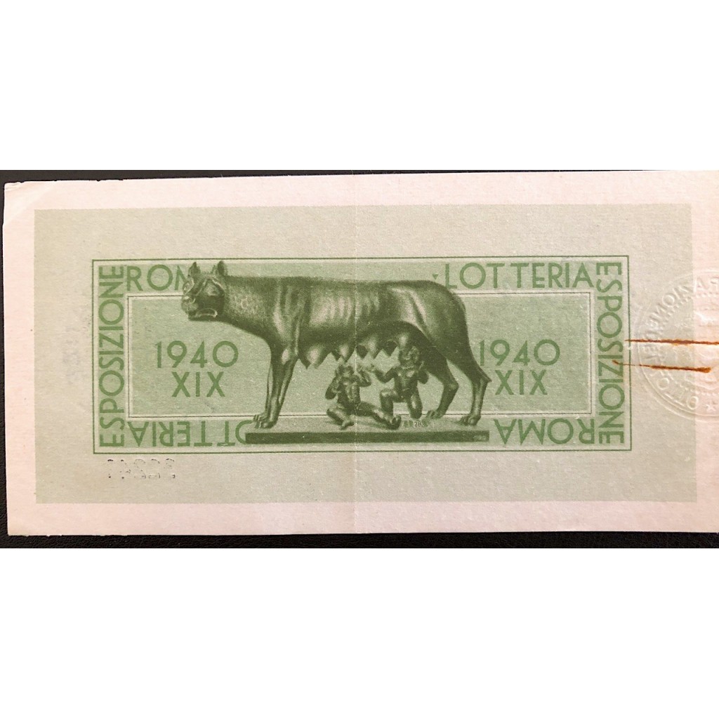 1940 - LOTTERIA ESPOSIZIONE ROMA LIRE 12 SERIE...