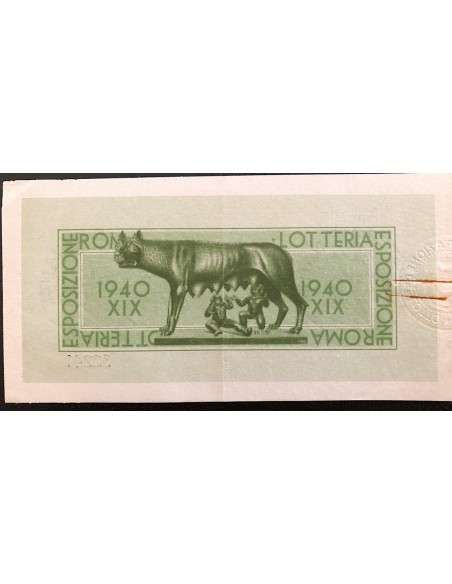 1940 - LOTTERIA ESPOSIZIONE ROMA LIRE 12 SERIE A-T N: 32241