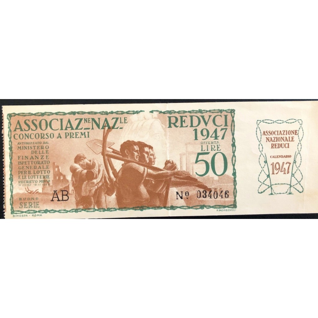 1947 - ASSOCIAZIONE NAZIONALE REDUCI LIRE 50...
