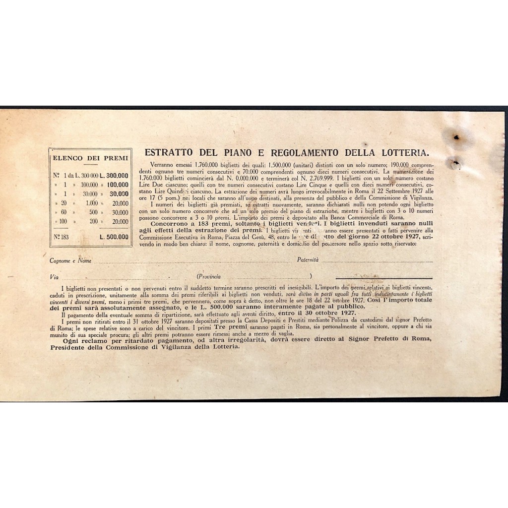 1927 - OPERA PIA PURGATORIO AD ARCO DI NAPOLI...