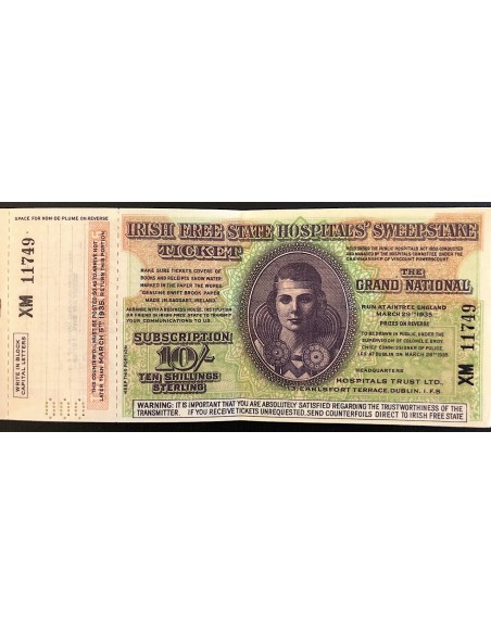 1933 - IRISH FREE STATE HOSPITAL SWEEPSTAKE BLOCCO CON BIGLIETTI UFFICIALI N. 12 SERIE ZC