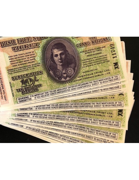 1933 - IRISH FREE STATE HOSPITAL SWEEPSTAKE BLOCCO CON BIGLIETTI UFFICIALI N. 12 SERIE ZC