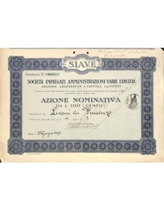 SOC. IMPIEGATI AMMINISTRAZIONI VARIE EDILIZIA - 1 AZIONE ROMA 1923