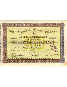 1902 - COOPERATIVA EDIFICATRICE OPERAIA DI BELLOSGUARDO -...