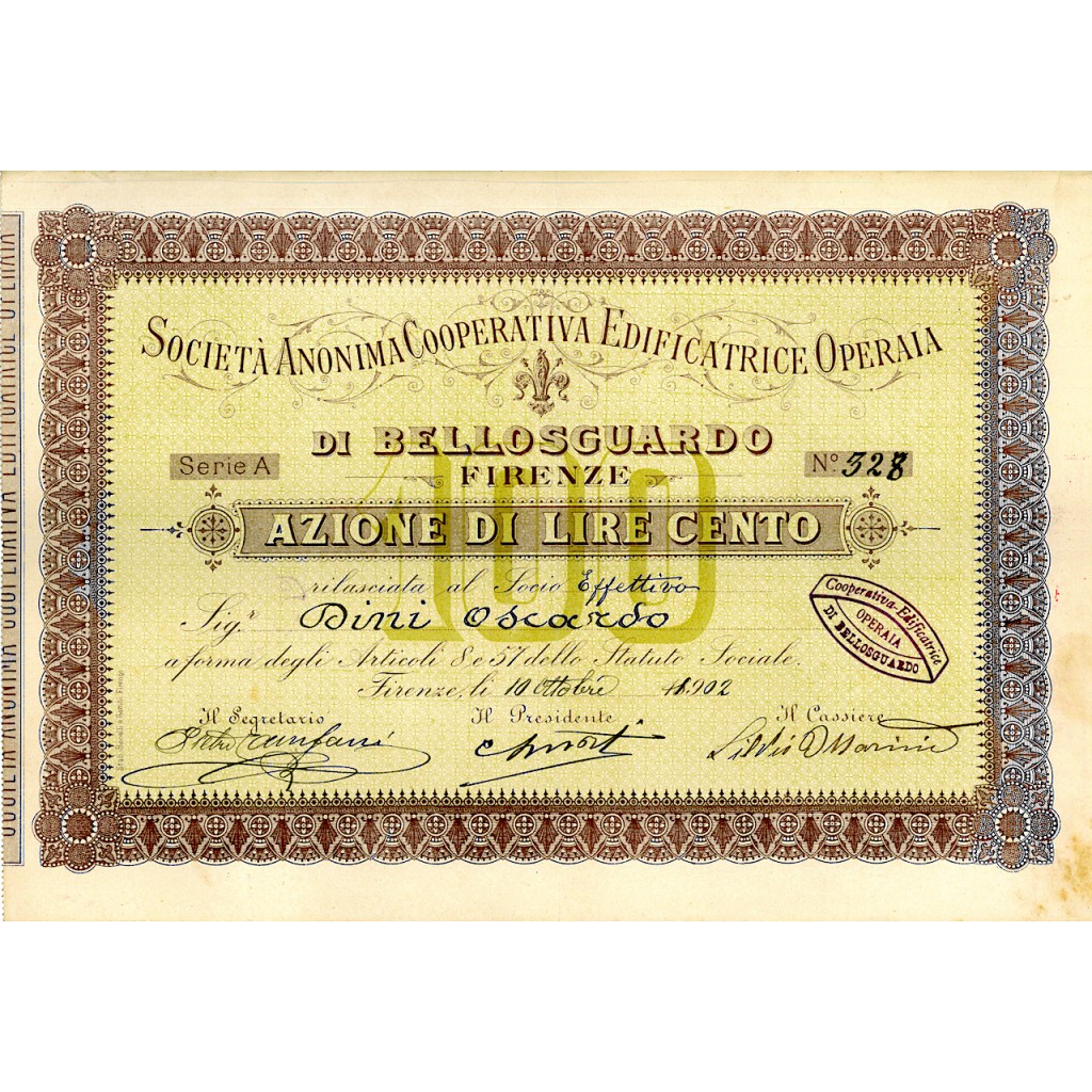 1902 - COOPERATIVA EDIFICATRICE OPERAIA DI...