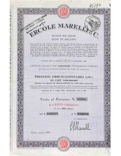 ERCOLE MARELLI & C. SPA - 100 OBBLIGAZIONI MILANO 1960