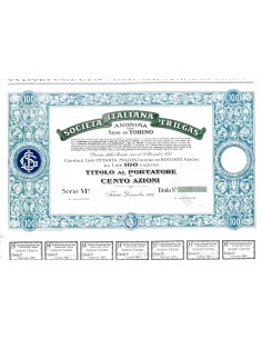 1924 - ITALIANA PER IL GAS - 100 AZIONI - TORINO