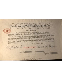 1919 - SOCIETA' ANONIMA SICULA PER L'INDUSTRIA DEL GAS 50...