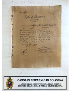 1861 - CASSA DI RISPARMIO IN BOLOGNA - TITOLO di 50 SCUDI... 2