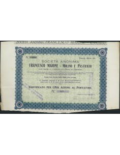 SOC. ANONIMA FRANCESCO MAIONE - MOLINO E PASTIFICIO 1 AZIONE CANCELLO 1919