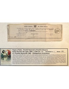 1867 - PRESTITO NAZIONALE CARTELLA PER OBBLIGAZIONE LIRE...