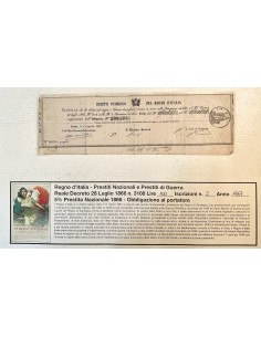 1867 - PRESTITO NAZIONALE CARTELLA PER OBBLIGAZIONE LIRE...