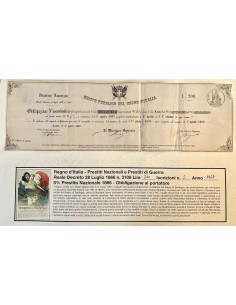 1867 - PRESTITO NAZIONALE CARTELLA PER OBBLIGAZIONE LIRE...