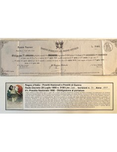 1867 - PRESTITO NAZIONALE CARTELLA PER OBBLIGAZIONE LIRE...
