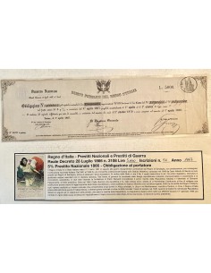 1867 - PRESTITO NAZIONALE CARTELLA PER OBBLIGAZIONE LIRE...