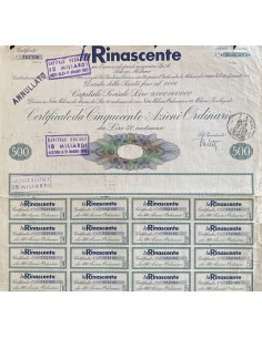 1961 - LA RINASCENTE - 500 AZIONI ORDINARIE - MILANO