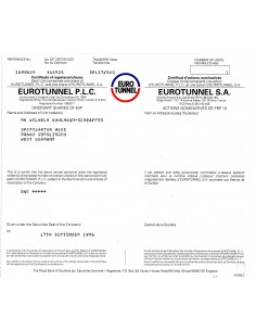 1996 - EUROTUNNEL P.L.C. - LONDRA