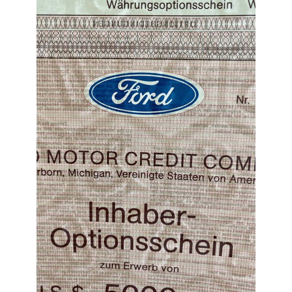 1987 - FORD MOTOR CREDIT COMPANY - 5000 DOLLARI