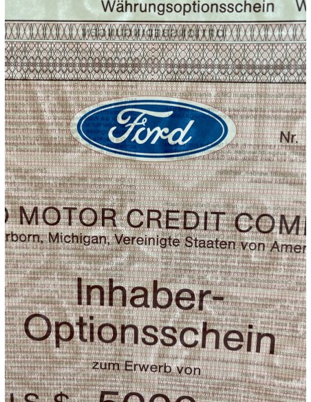 1987 - FORD MOTOR CREDIT COMPANY - 5000 DOLLARI