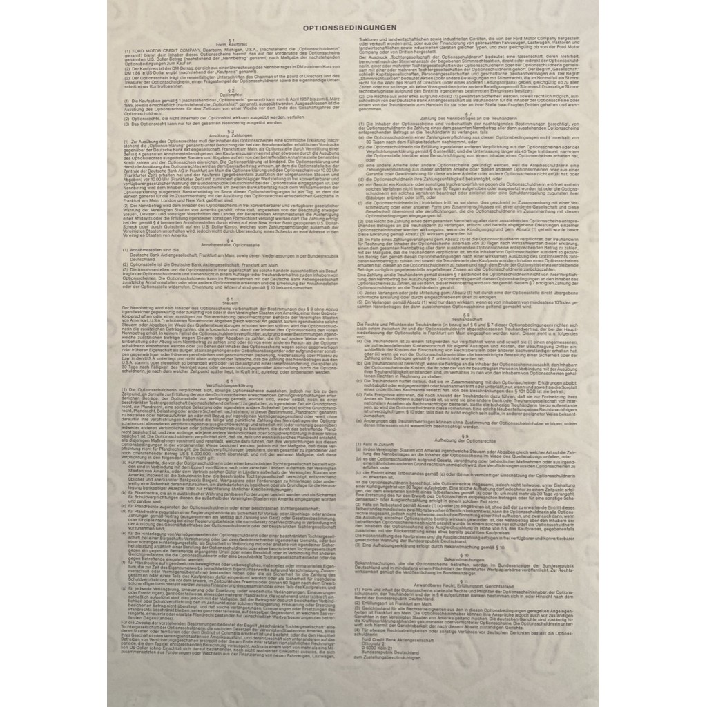 1987 - FORD MOTOR CREDIT COMPANY - 5000 DOLLARI