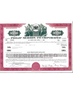 1981 - PHILIP MORRIS INCORPORATED 1.000$ - NEW YORK