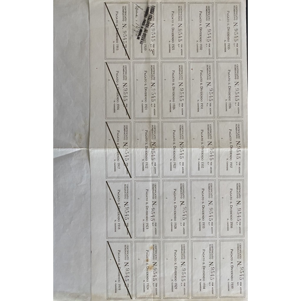 1921 - BANCA ITALIANA DI SCONTO 5 azioni (ver....