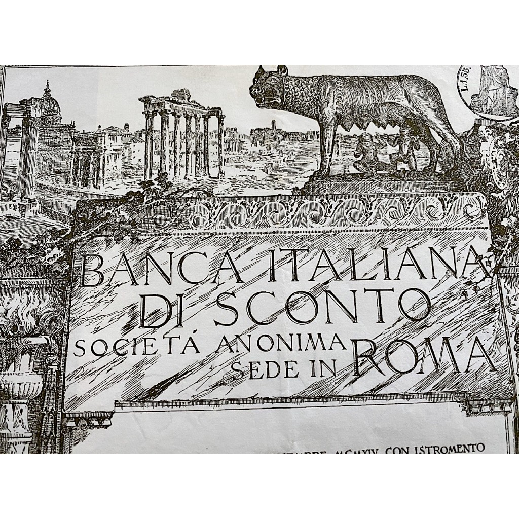 1921 - BANCA ITALIANA DI SCONTO 5 azioni (ver....