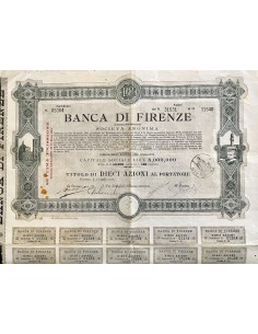 1919 - BANCA DI FIRENZE 10 AZIONI