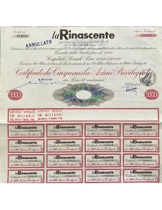 1965 - LA RINASCENTE - 5.000 AZIONI PRIVILEGIATE DI LIRE...