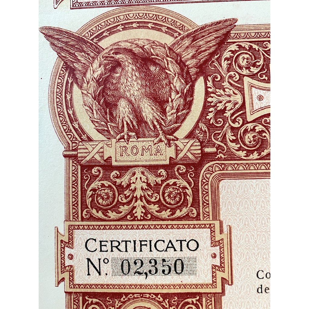 1907 - SOCIETA' AUTOMOBILI ROMA 10 AZIONI - ROMA