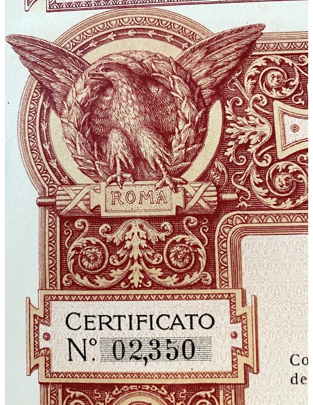 1907 - SOCIETA' AUTOMOBILI ROMA 10 AZIONI - ROMA