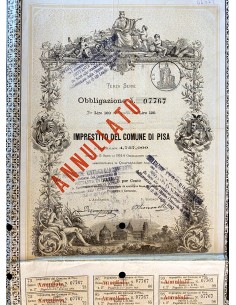 1871 - IMPRESTITO DEL COMUNE DI PISA TERZA SERIE...