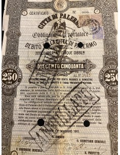 1911 - CITTA' DI PALERMO 5 OBBLIGAZIONI - PALERMO 2
