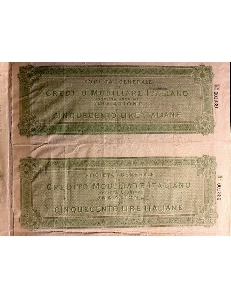 1869 - SOCIETA' GENERALE DI CREDITO MOBILIARE ITALIANO 1 AZIONE - FIRENZE