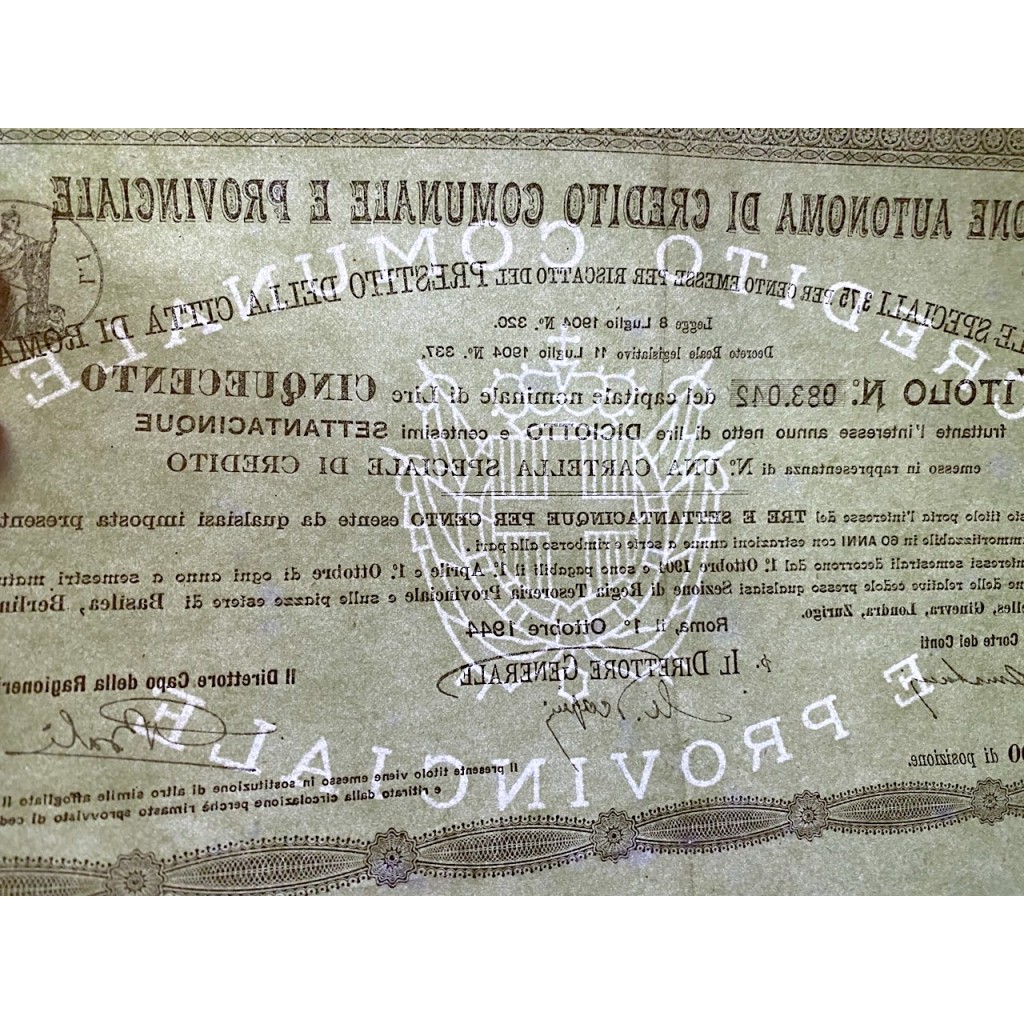 1944 - CASSA DEI DEPOSITI E DEI PRESTITI CITTA'...