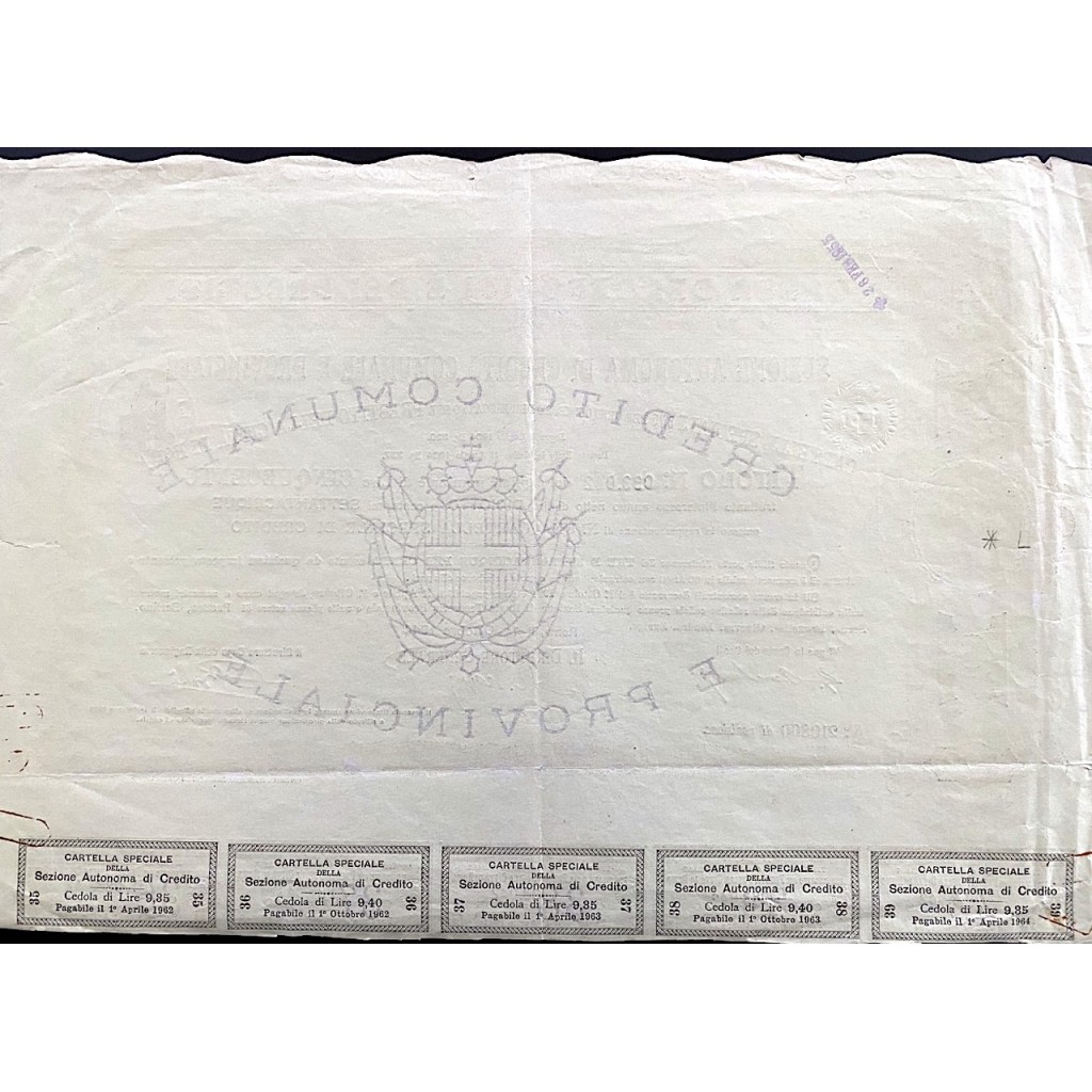 1944 - CASSA DEI DEPOSITI E DEI PRESTITI CITTA'...